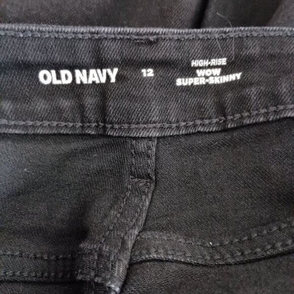 Old Navy High Rise Wow Super Skinny Jeans Black Women’s 12 Stretch Excellent - Picture 5 of 6